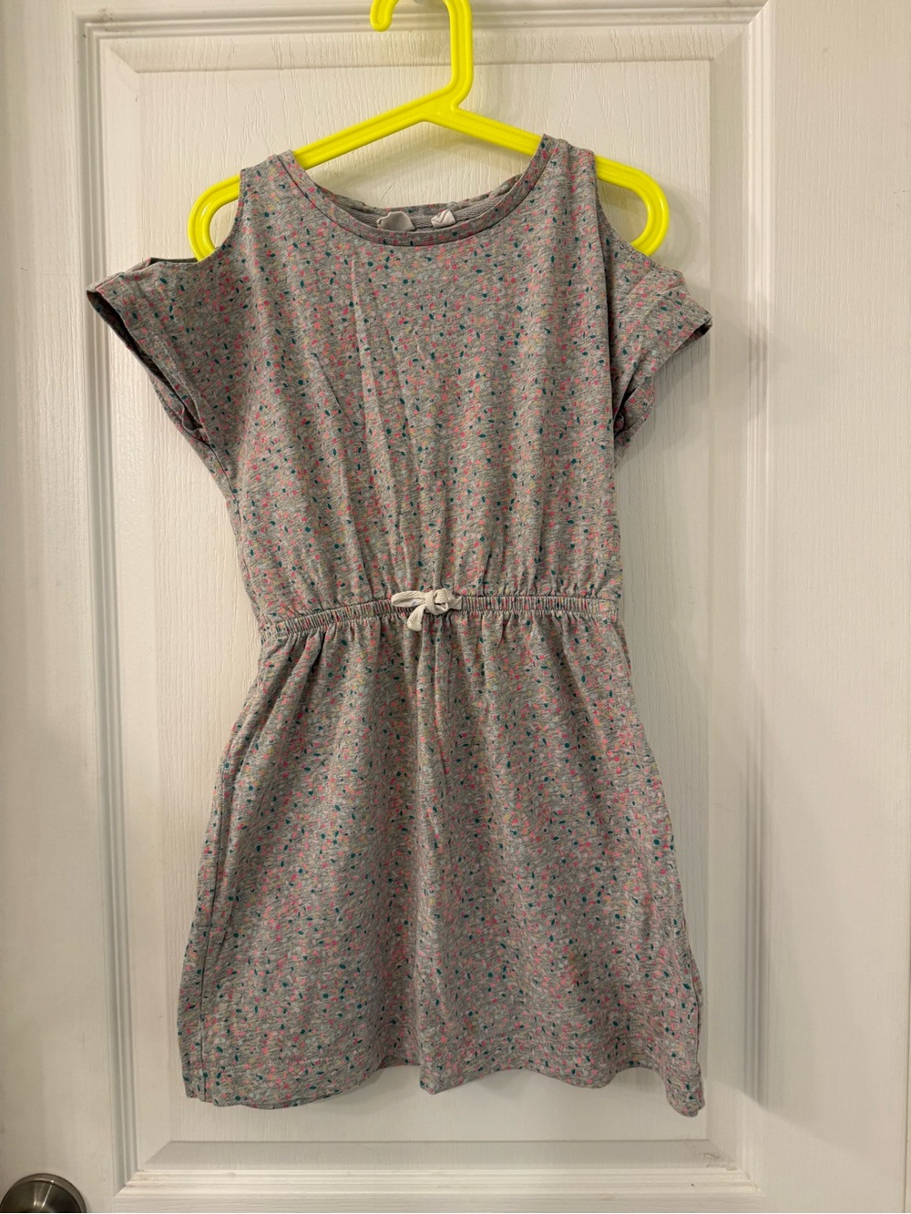 GAP Girls Gray Heather Dress with Pink & Teal Speckle